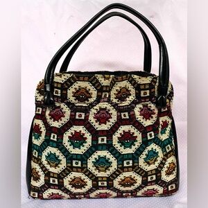 Falcon vintage tapestry satchel